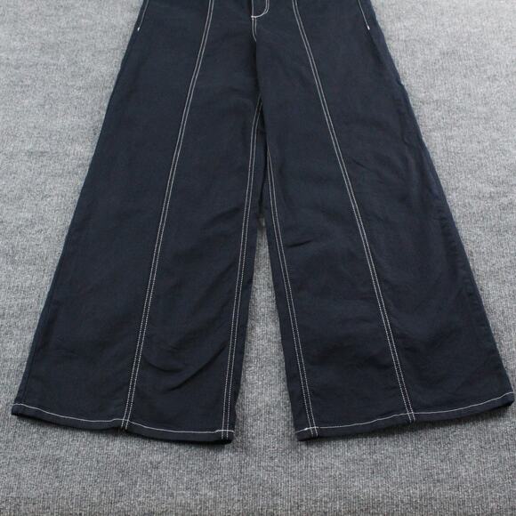 Maeve Jeans Women 30 The Delaney Clean Seamed Wide Leg Blue Contrast Stitch Boho - Picture 7 of 16